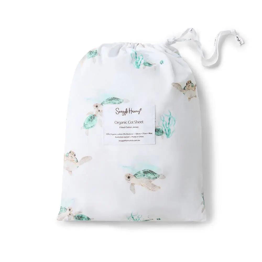 Snuggle Hunny Kids Snuggle Hunny Turtle Organic Fitted Cot Sheet