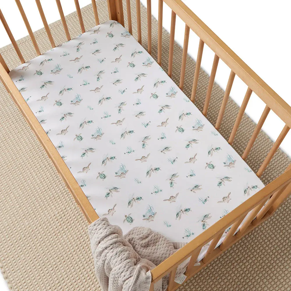 Snuggle Hunny Kids Snuggle Hunny Turtle Organic Fitted Cot Sheet