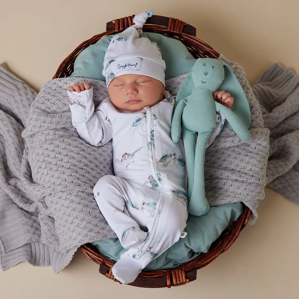 Snuggle Hunny Kids Snuggle Hunny Turtle Organic Snuggle Sleepsuit Zip Footie