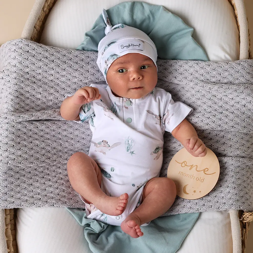 Snuggle Hunny Kids Snuggle Hunny Turtle Short Sleeve Organic Bodysuit