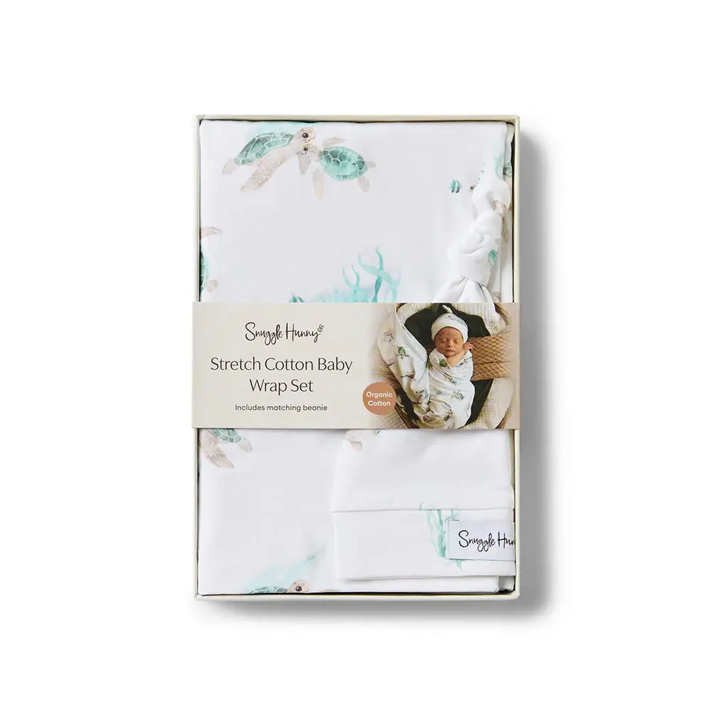 Snuggle Hunny Kids Snuggle Hunny Turtle Organic Jersey Wrap & Beanie Set