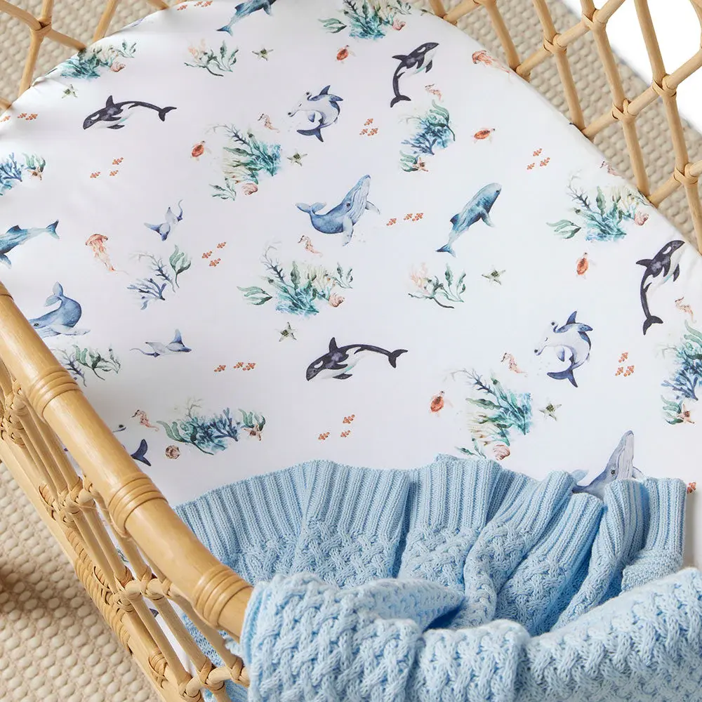 Snuggle Hunny Kids Snuggle Hunny Ocean Organic Bassinet Sheet / Change Pad Cover