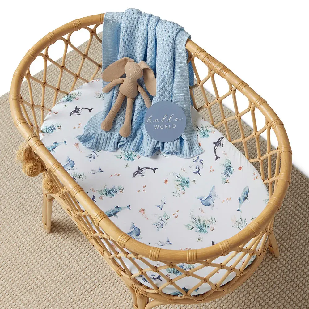 Snuggle Hunny Kids Snuggle Hunny Ocean Organic Bassinet Sheet / Change Pad Cover