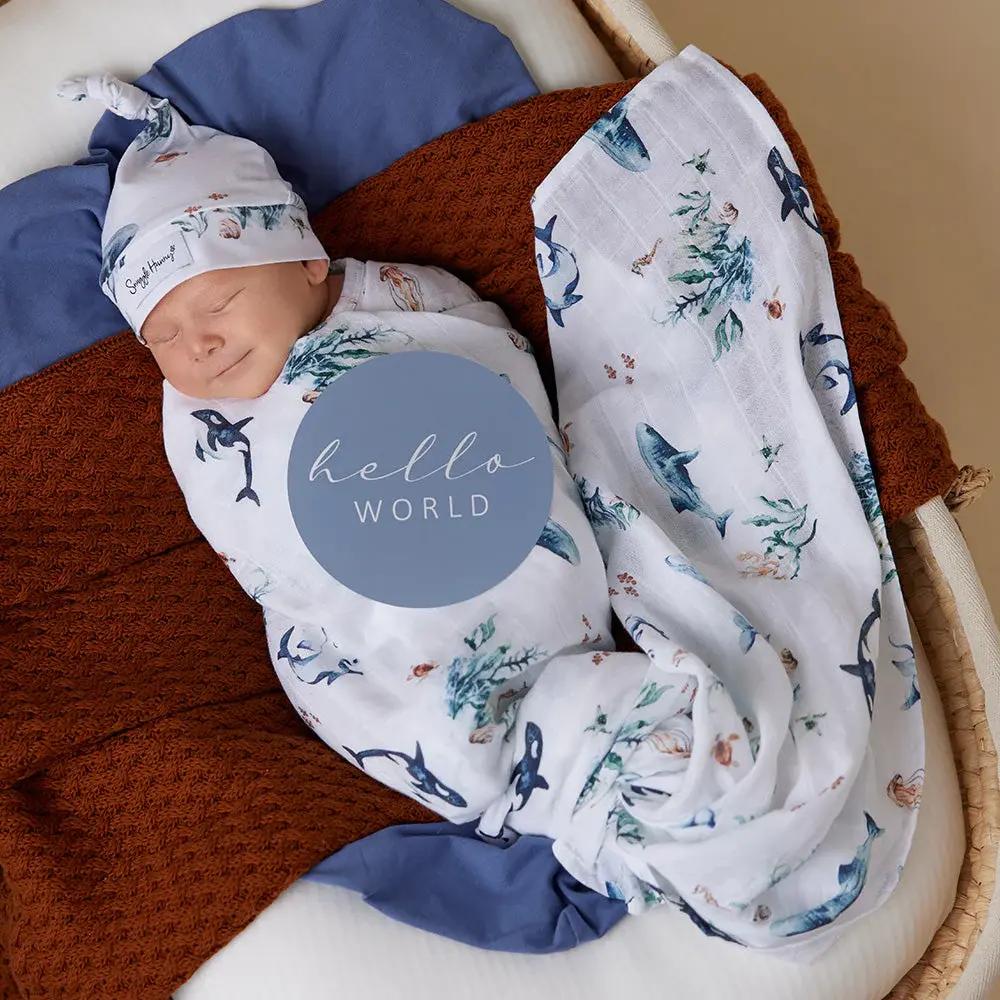 Snuggle Hunny Kids Snuggle Hunny Ocean Organic Muslin Wrap