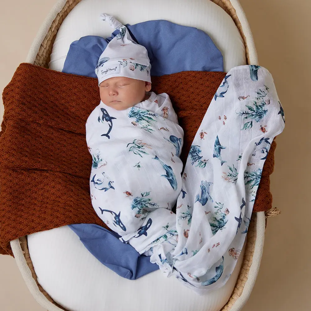 Snuggle Hunny Kids Snuggle Hunny Ocean Organic Muslin Wrap