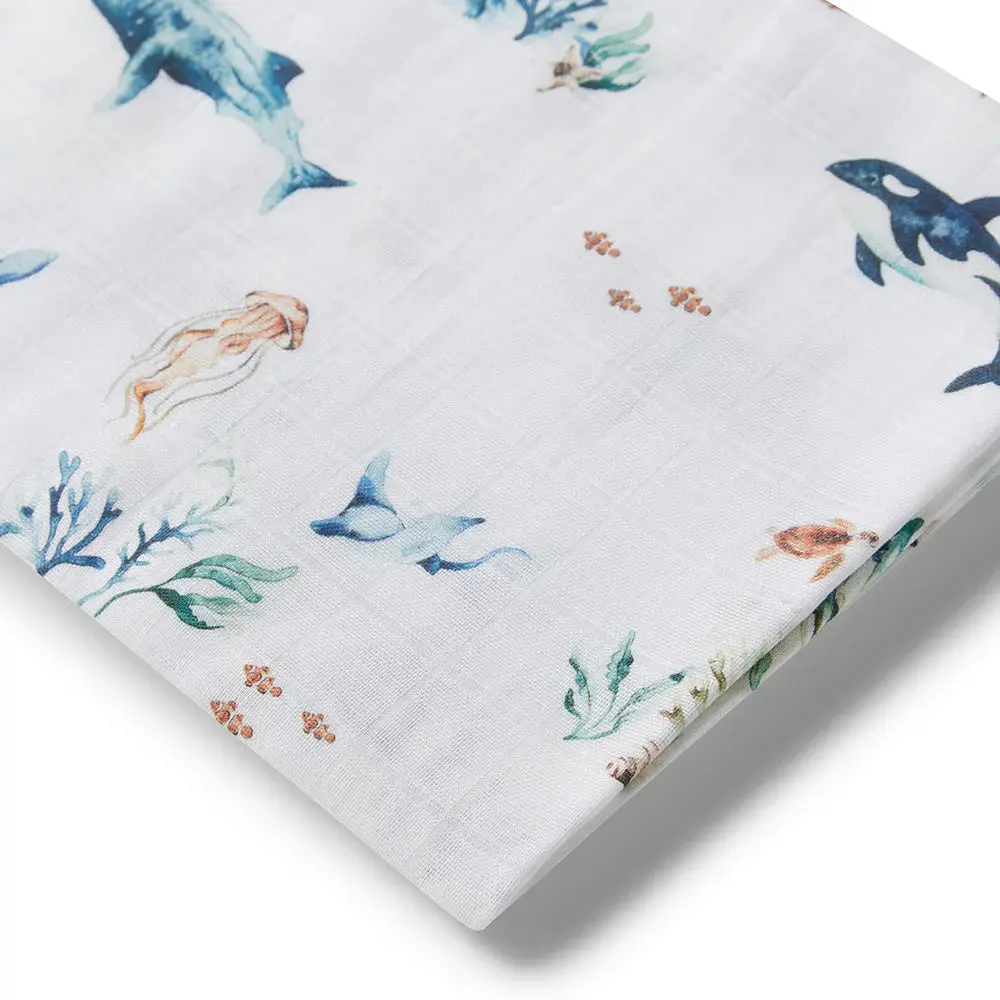 Snuggle Hunny Kids Snuggle Hunny Ocean Organic Muslin Wrap