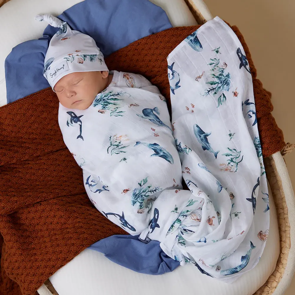 Snuggle Hunny Kids Snuggle Hunny Ocean Organic Muslin Wrap