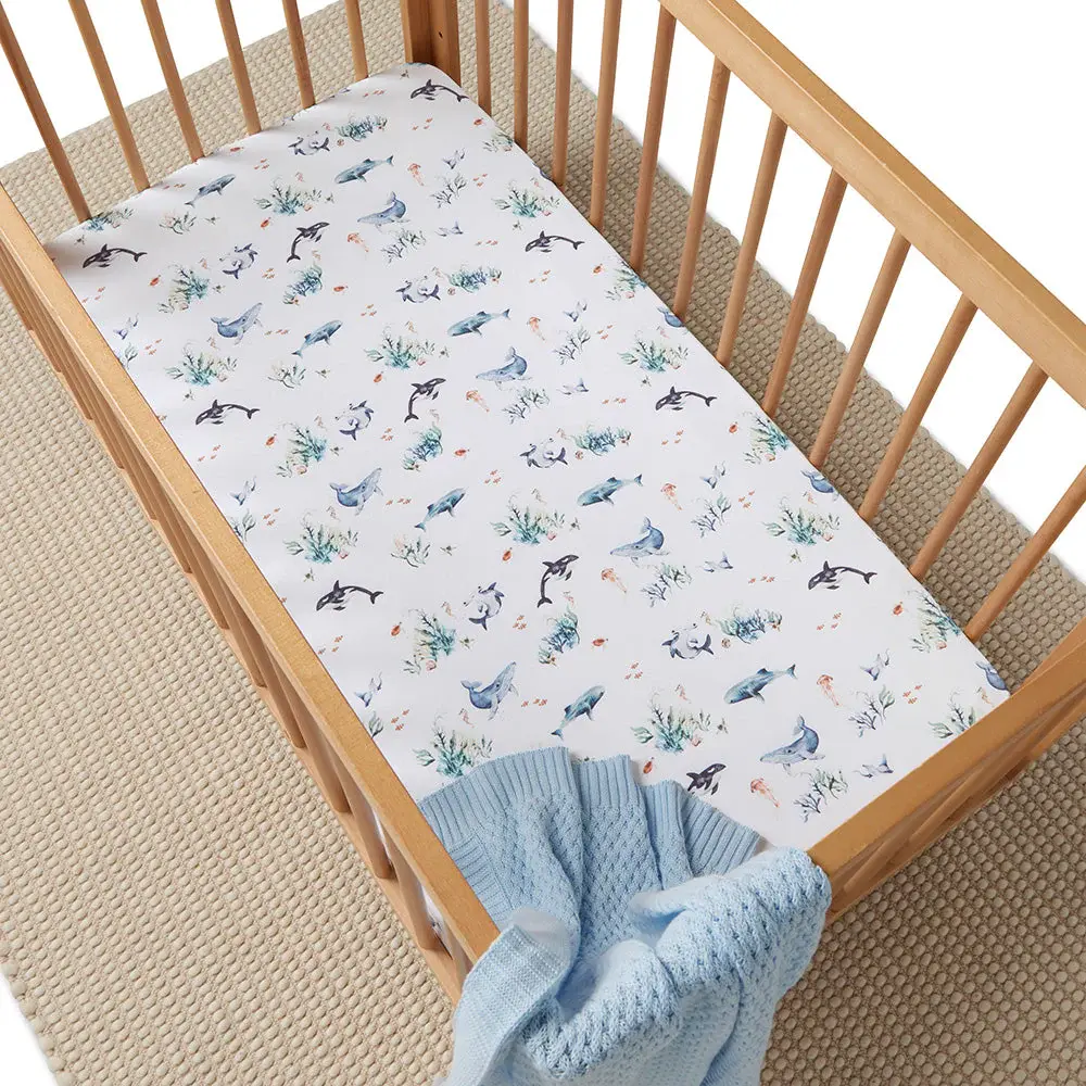 Snuggle Hunny Kids Snuggle Hunny Ocean Organic Fitted Cot Sheet