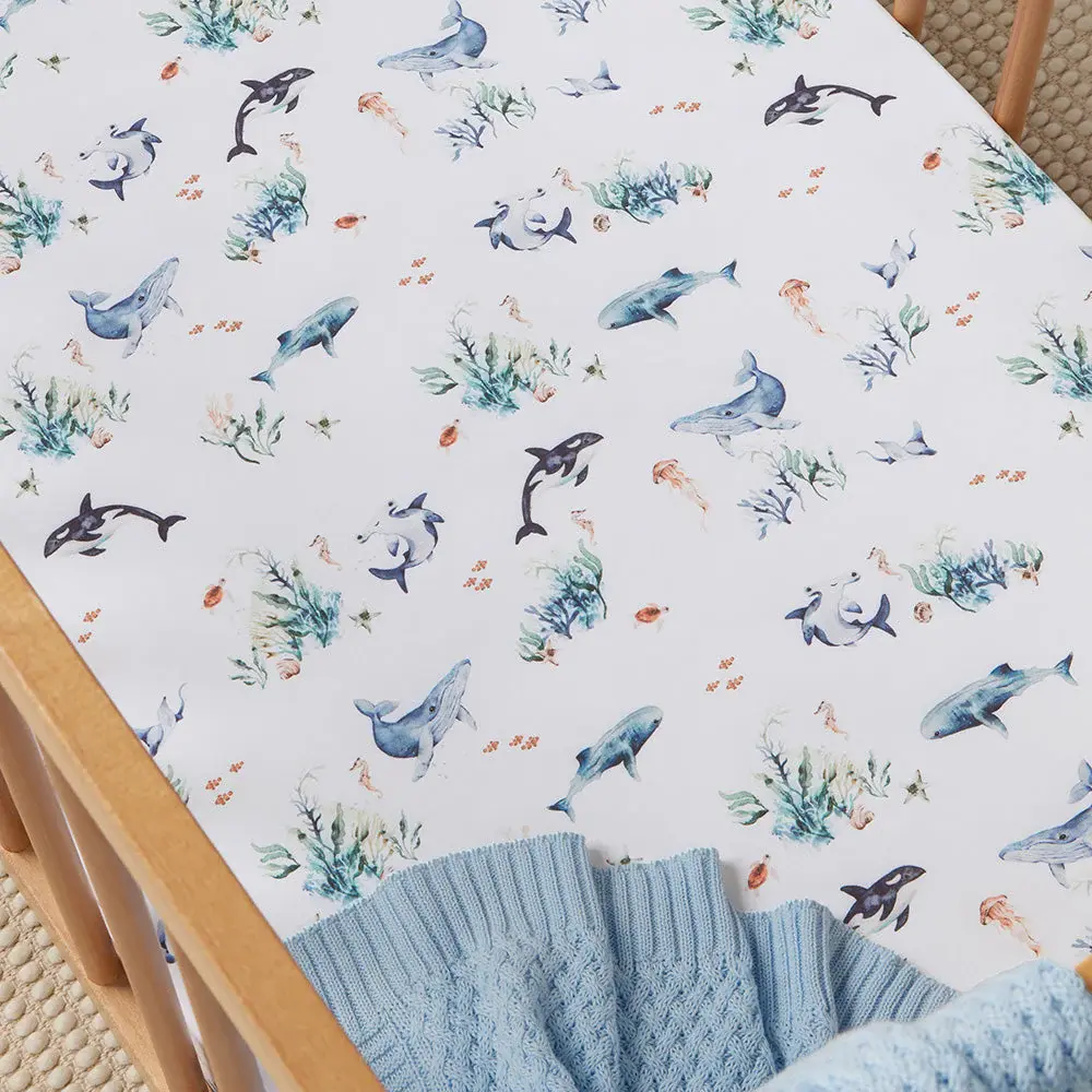 Snuggle Hunny Kids Snuggle Hunny Ocean Organic Fitted Cot Sheet