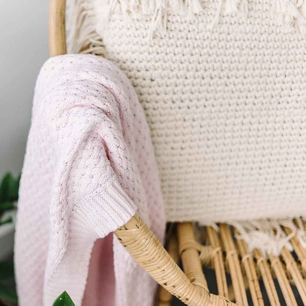 Snuggle Hunny Kids Snuggle Hunny Diamond Knit Blanket - Blush Pink