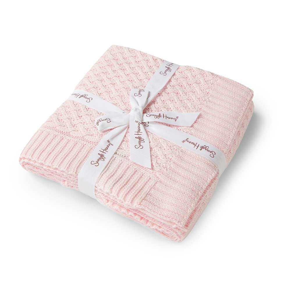 Snuggle Hunny Kids Snuggle Hunny Diamond Knit Blanket - Blush Pink
