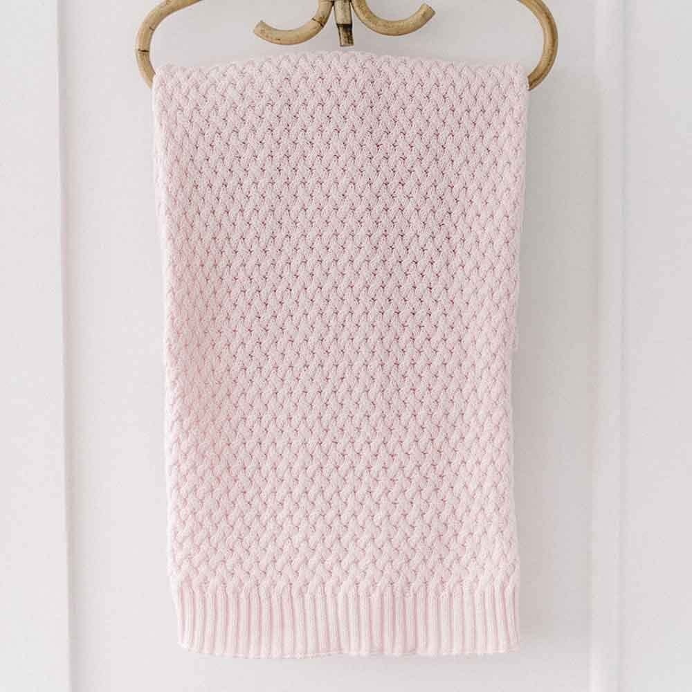 Snuggle Hunny Kids Snuggle Hunny Diamond Knit Blanket - Blush Pink