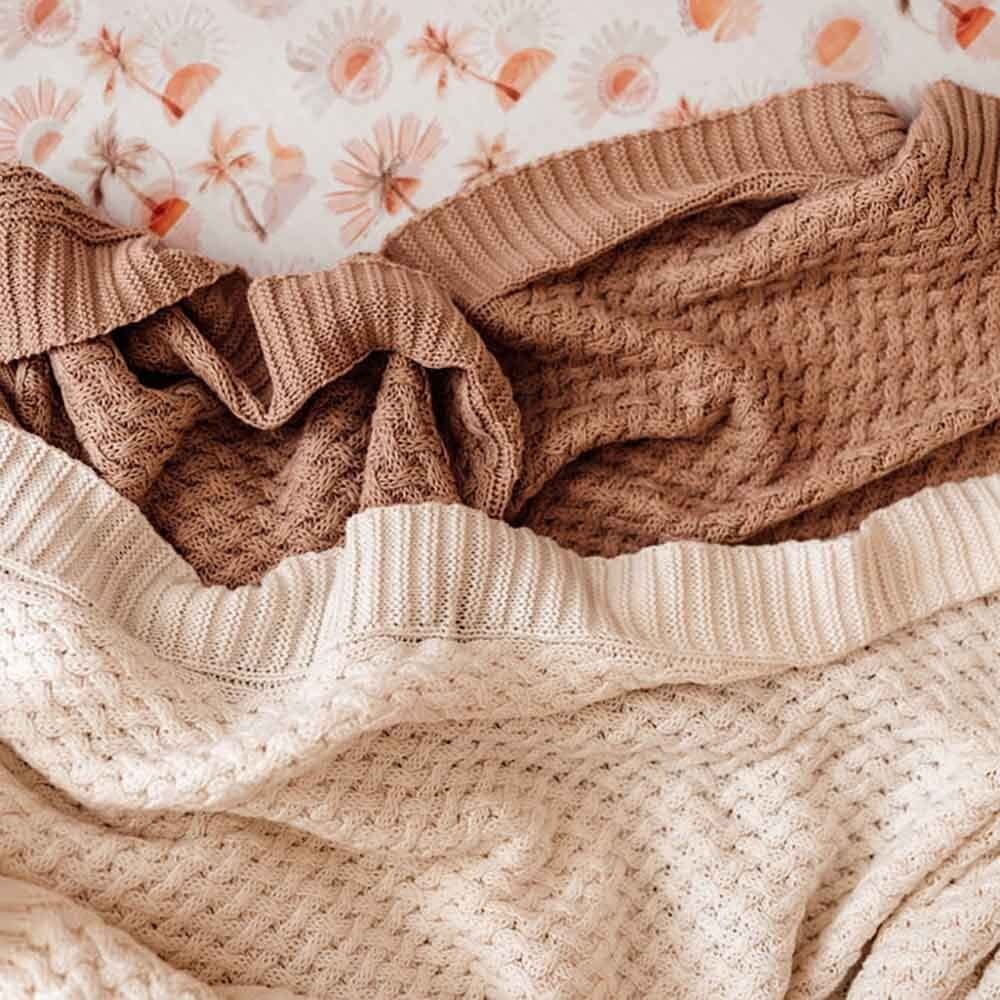 Snuggle Hunny Kids Snuggle Hunny Diamond Knit Blanket - Hazelnut