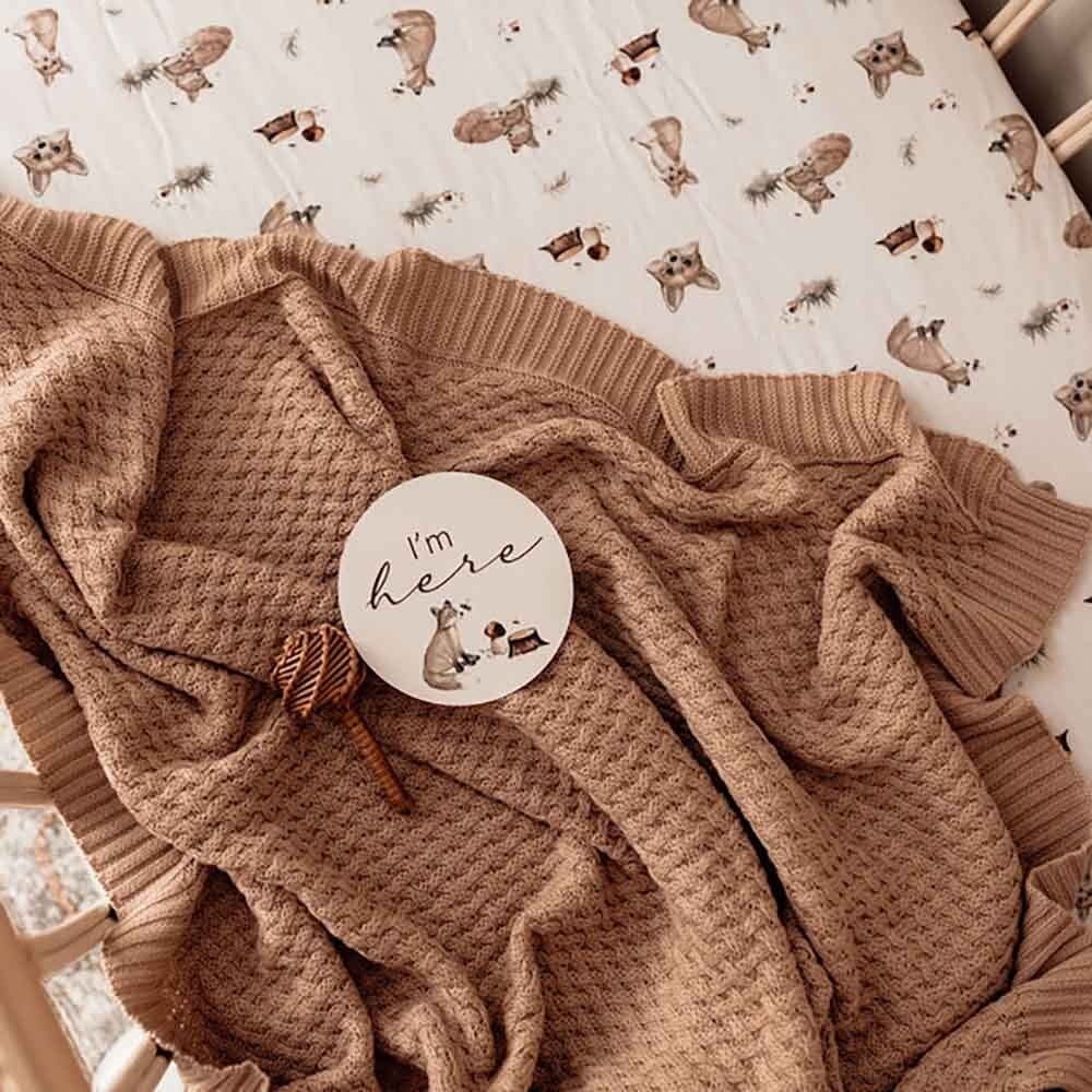 Snuggle Hunny Kids Snuggle Hunny Diamond Knit Blanket - Hazelnut