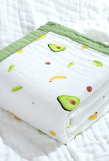 Bub2Kids Bub2Kids 6 Layer Muslin Blanket 100% Organic Cotton - Avocado & Banana