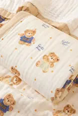Bub2Kids Bub2Kids 6 Layer Muslin Blanket 100% Organic Cotton - Cute Bear
