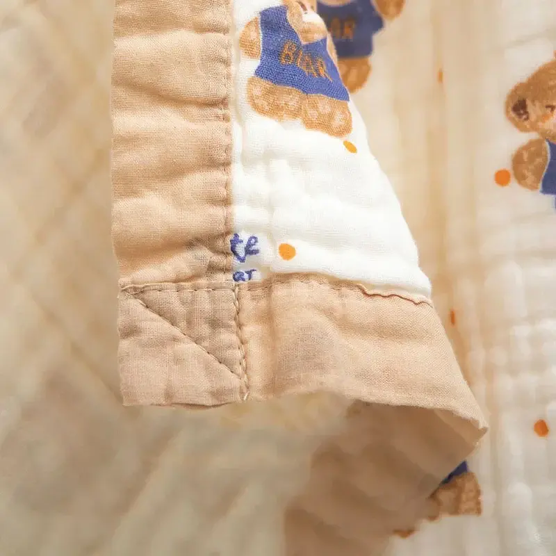 Bub2Kids Bub2Kids 6 Layer Muslin Blanket 100% Organic Cotton - Cute Bear