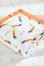 Bub2Kids Bub2Kids 6 Layer Muslin Blanket 100% Organic Cotton - Carrot & Little Bunny