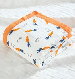 Bub2Kids Bub2Kids 6 Layer Muslin Blanket 100% Organic Cotton - Carrot & Little Bunny