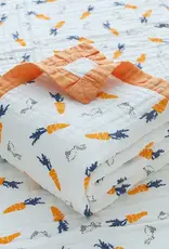 Bub2Kids Bub2Kids 6 Layer Muslin Blanket 100% Organic Cotton - Carrot & Little Bunny