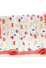 Bub2Kids Bub2Kids 6 Layer Muslin Blanket 100% Organic Cotton Bus, Wagon, Car, Plane
