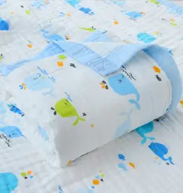 Bub2Kids Bub2Kids 6 Layer Muslin Blanket 100% Organic Cotton - Ocean Friends