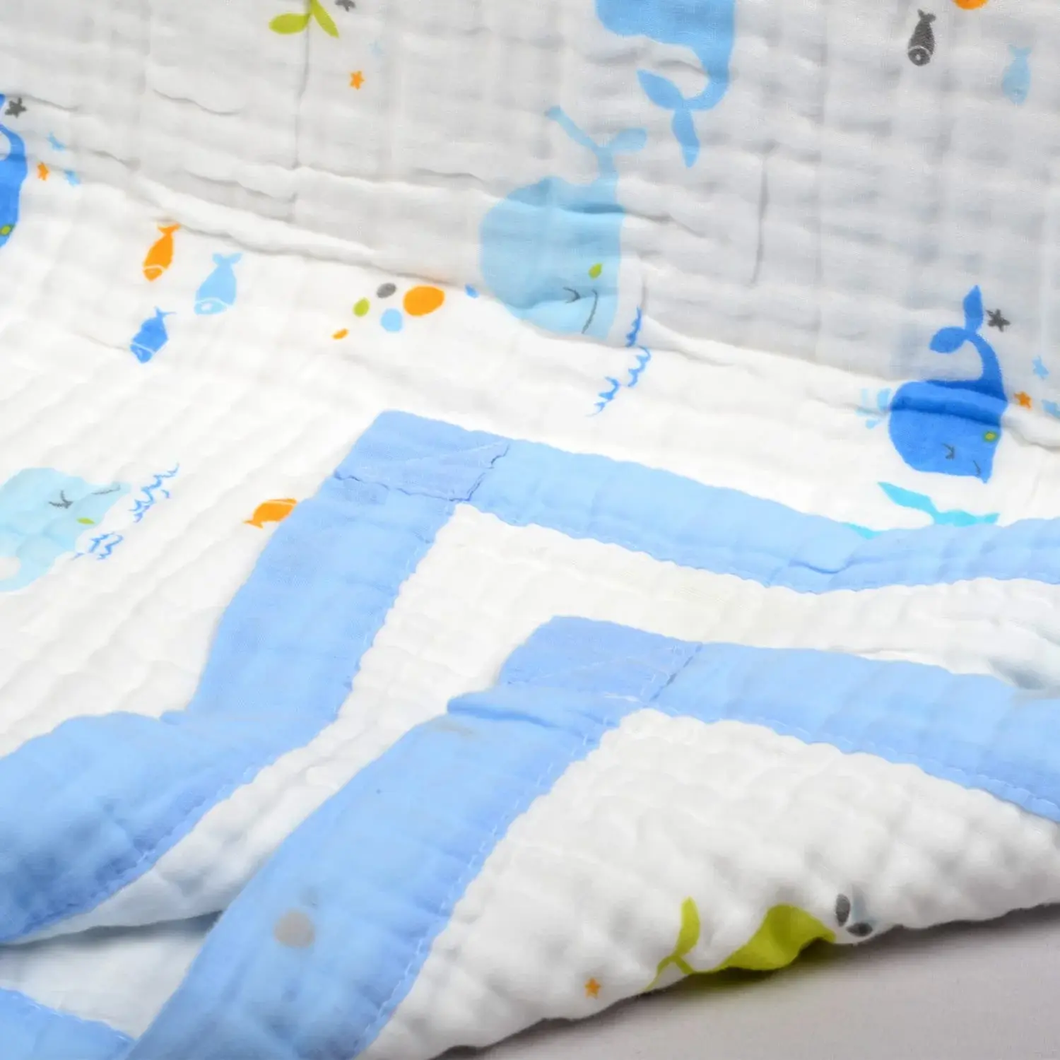 Bub2Kids Bub2Kids 6 Layer Muslin Blanket 100% Organic Cotton - Ocean Friends