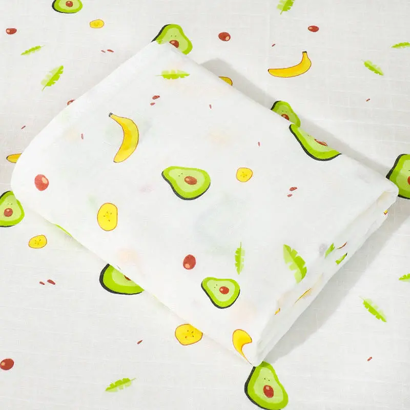 Bub2Kids Bub2Kids 1 Layer Muslin Swaddle Wrap 100% Organic Cotton - Avocado & Banana