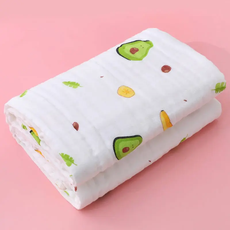 Bub2Kids Bub2Kids 1 Layer Muslin Swaddle Wrap 100% Organic Cotton - Avocado & Banana