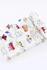 Bub2Kids Bub2Kids 1 Layer Muslin Swaddle Wrap 100% Organic Cotton - Bus, Wagon, Car, Plane