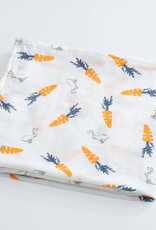 Bub2Kids Bub2Kids 1 Layer Muslin Swaddle Wrap 100% Organic Cotton - Carrot & Little Bunny