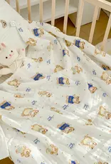 Bub2Kids Bub2Kids 1 Layer Muslin Swaddle Wrap 100% Organic Cotton - Cute Bear