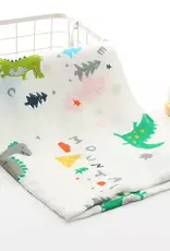 Bub2Kids Bub2Kids 1 Layer Muslin Swaddle Wrap 100% Organic Cotton - Dinosaur & Mountain