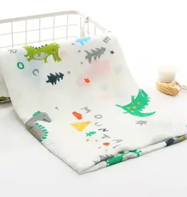 Bub2Kids Bub2Kids 1 Layer Muslin Swaddle Wrap 100% Organic Cotton - Dinosaur & Mountain