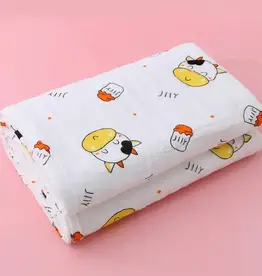 Bub2Kids Bub2Kids 1 Layer Muslin Swaddle Wrap 100% Organic Cotton - Cow & Milk Bottle
