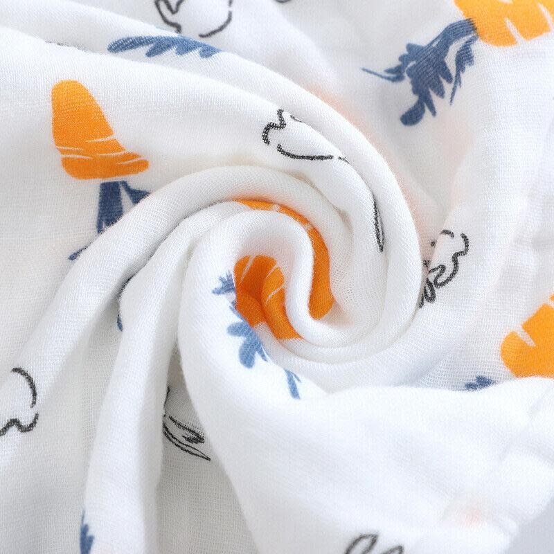 Bub2Kids Bub2Kids 1 Layer Muslin Swaddle Wrap 100% Organic Cotton - Carrot & Little Bunny