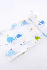 Bub2Kids Bub2Kids 1 Layer Muslin Swaddle Wrap 100% Organic Cotton - Whale, Fishes & Ocean