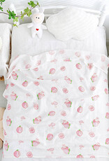 Bub2Kids Bub2Kids 1 Layer Muslin Swaddle Wrap 100% Organic Cotton - Peach & Little Bunny