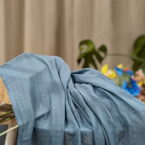 Bub2Kids Bub2Kids 1 Layer Muslin Swaddle Wrap 70% Bamboo + 30% Organic Cotton - Blue