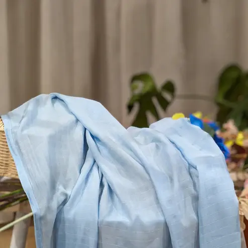 Bub2Kids Bub2Kids 1 Layer Muslin Swaddle Wrap 70% Bamboo + 30% Organic Cotton - Light Blue