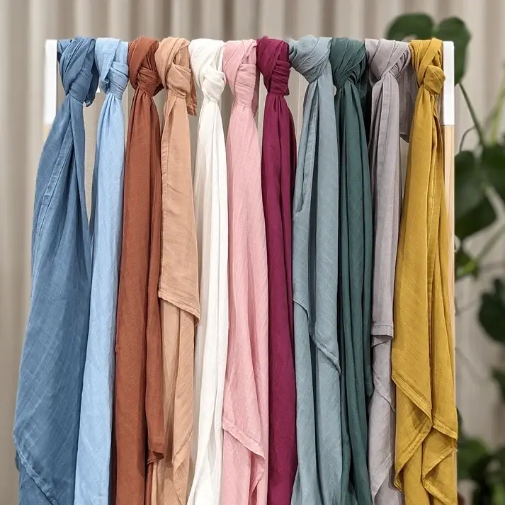 Bub2Kids Bub2Kids 1 Layer Muslin Swaddle Wrap 70% Bamboo + 30% Organic Cotton - Light Blue