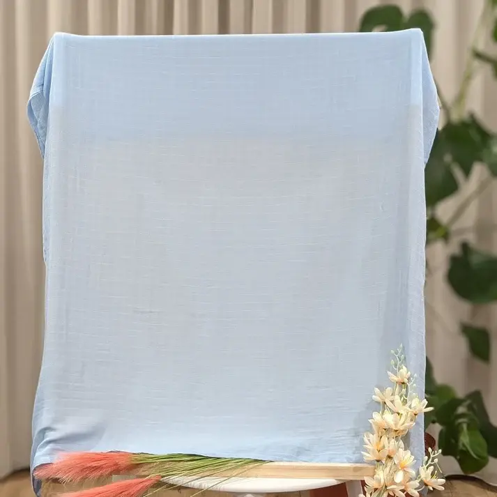 Bub2Kids Bub2Kids 1 Layer Muslin Swaddle Wrap 70% Bamboo + 30% Organic Cotton - Light Blue