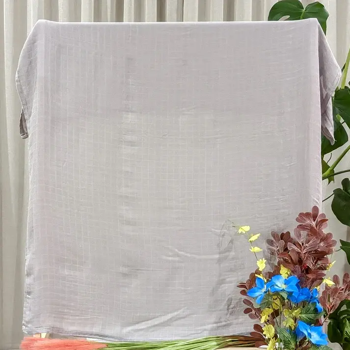 Bub2Kids Bub2Kids 1 Layer Muslin Swaddle Wrap 70% Bamboo + 30% Organic Cotton - Light Grey
