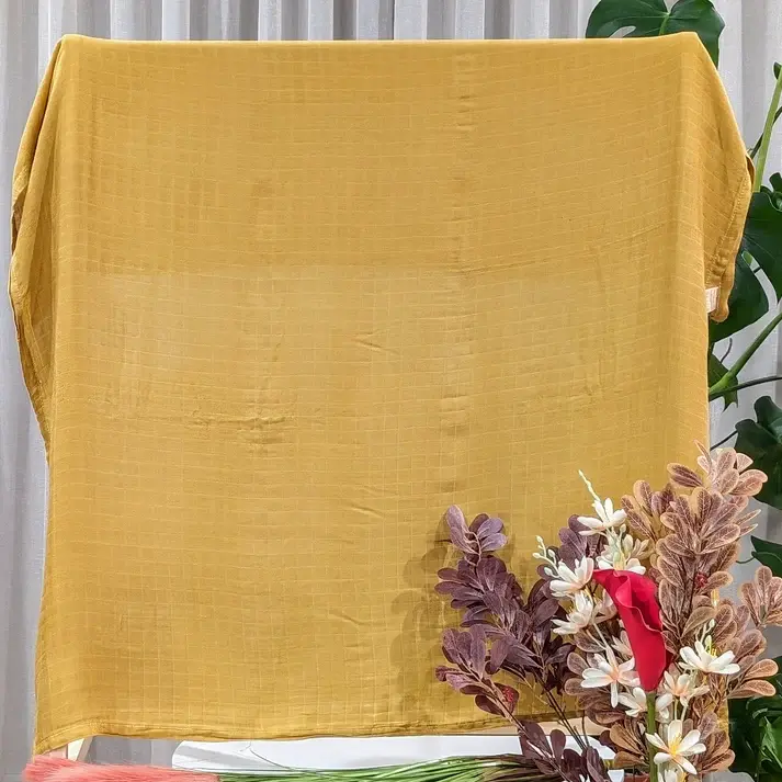 Bub2Kids Bub2Kids 1 Layer Muslin Swaddle Wrap 70% Bamboo + 30% Organic Cotton - Mustard