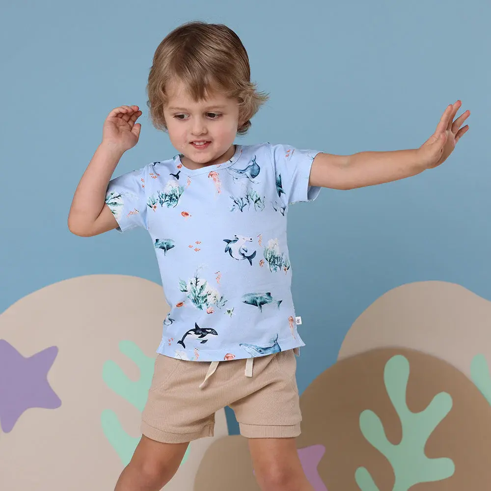 Snuggle Hunny Kids Snuggle Hunny Blue Ocean Organic T-Shirt