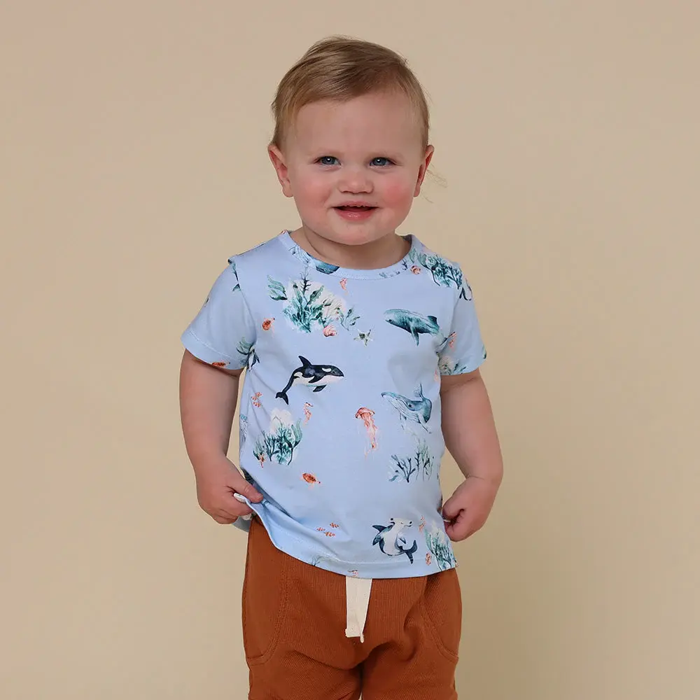 Snuggle Hunny Kids Snuggle Hunny Blue Ocean Organic T-Shirt