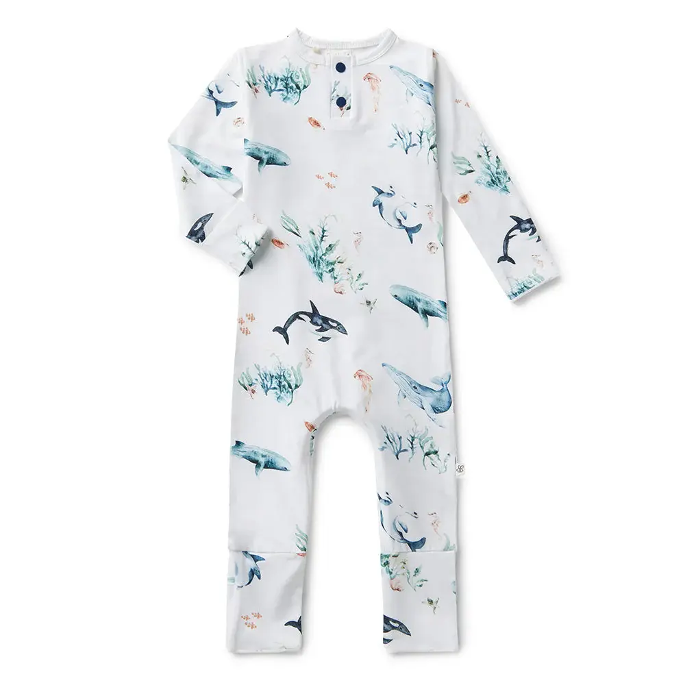 Snuggle Hunny Kids Snuggle Hunny Ocean Organic Growsuit