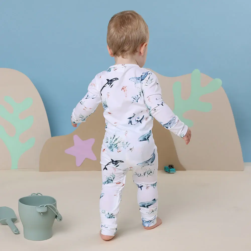 Snuggle Hunny Kids Snuggle Hunny Ocean Organic Growsuit