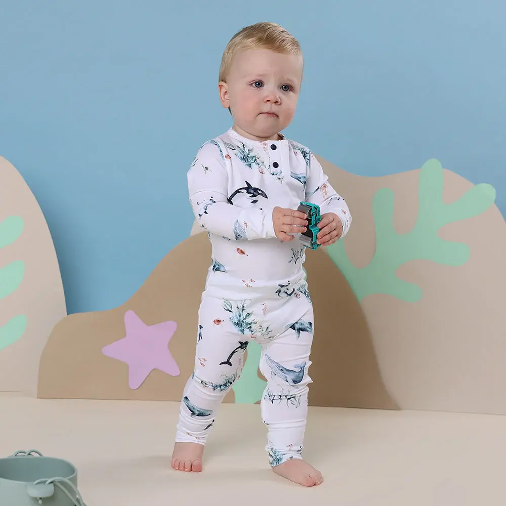 Snuggle Hunny Kids Snuggle Hunny Ocean Organic Growsuit