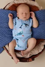 Snuggle Hunny Kids Snuggle Hunny Blue Ocean Short Sleeve Organic Bodysuit